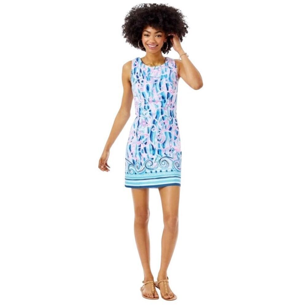 Lilly Pulitzer Mila shift dress sz 6 reel nauti skim Blue sleeveless NEW NWOT Wo